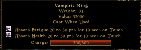 Vampiric Ring Tooltip